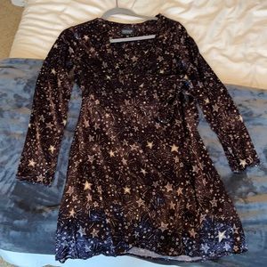 Topshop silky star print wrap dress